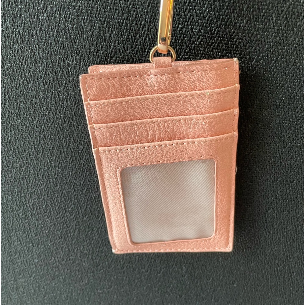 3/$10 - Pink credit card/wallet lanyard. Slots outside, zip close interior.